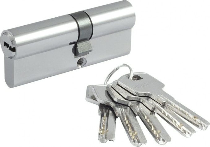 Личинка замка НОРА-М STD Al ЛП-80 (45-35) ассиметр. "Хром" [19046]