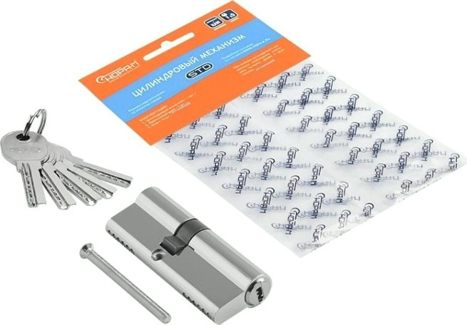 Личинка замка НОРА-М STD Al ЛП-80 (45-35) ассиметр. "Хром" [19046]