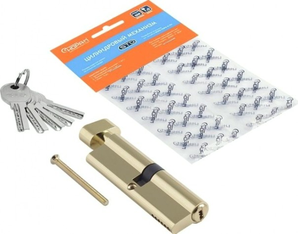 Личинка замка НОРА-М STD Al ЛПВ-100 (50-50) с вертушкой "Золото" [19080]