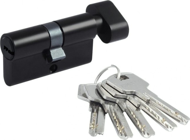 Личинка замка НОРА-М STD Al ЛПВ-60 (30-30) с вертушкой "Черная" [19066]