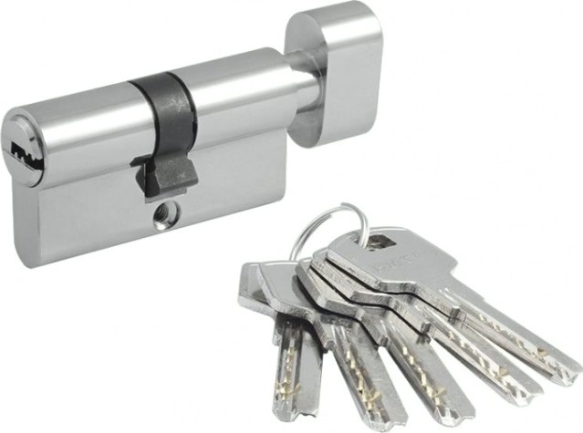 Личинка замка НОРА-М STD Al ЛПВ-60 (30-30) с вертушкой "Хром" [19065]