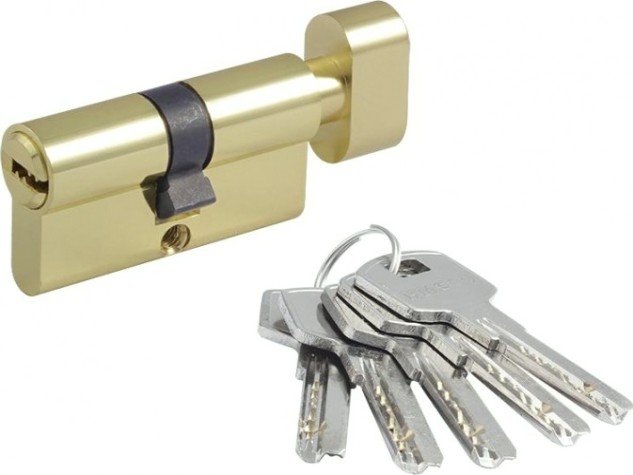 Личинка замка НОРА-М STD Al ЛПВ-60 (30-30) с вертушкой "Золото" [19064]