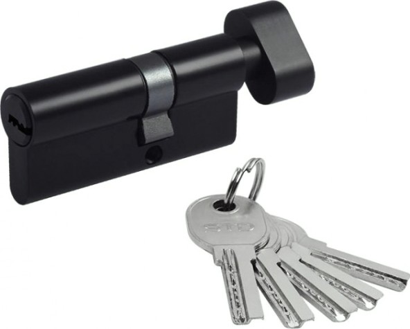 Личинка замка НОРА-М STD Al ЛПВ-70 (40-30в) асимметр. с вертушкой "Черная" [19070]