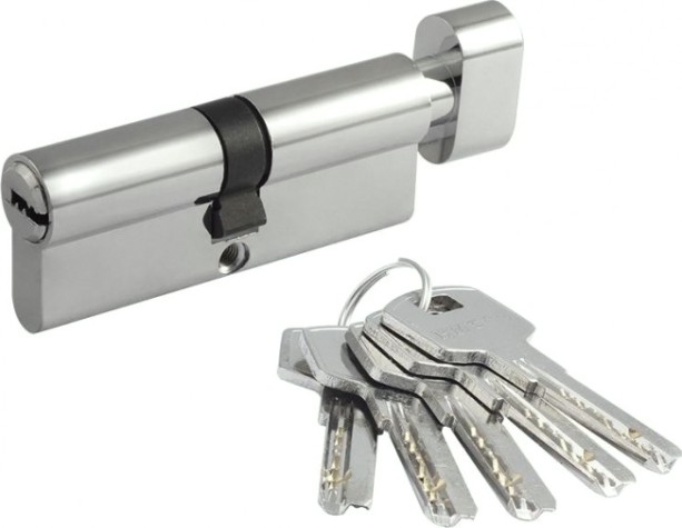 Личинка замка НОРА-М STD Al ЛПВ-80 (40-40) с вертушкой "Хром" [15541]