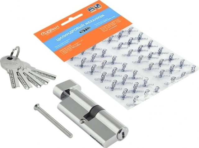 Личинка замка НОРА-М STD Al ЛПВ-80 (40-40) с вертушкой "Хром" [15541]