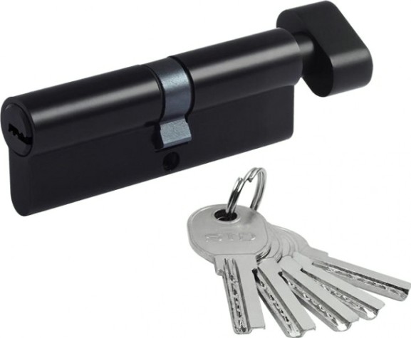 Личинка замка НОРА-М STD Al ЛПВ-90 (45-45) с вертушкой "Черная" [19075]