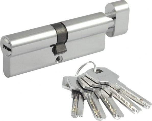 Личинка замка НОРА-М STD Al ЛПВ-90 (45-45) с вертушкой "Хром" [15542]