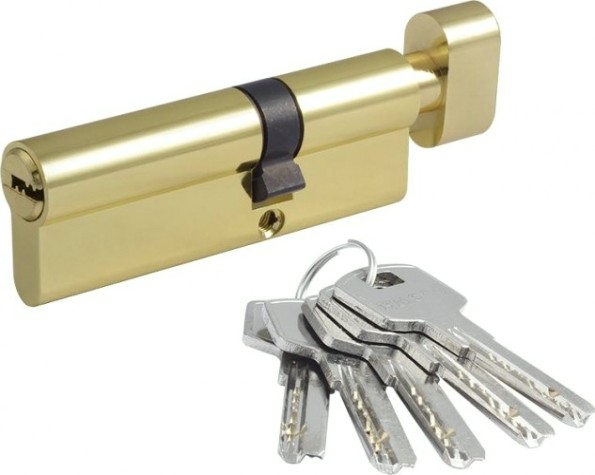 Личинка замка НОРА-М STD Al ЛПВ-90 (55-35в) асимметр. с вертушкой "Золото" [16562]