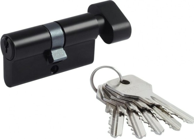 Личинка замка НОРА-М STD Al ЛВ-60 (30-30) с вертушкой "Черная" [19036]