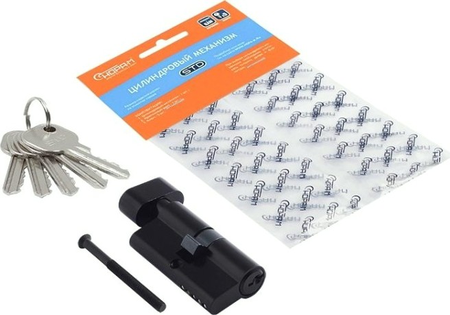 Личинка замка НОРА-М STD Al ЛВ-60 (30-30) с вертушкой "Черная" [19036]