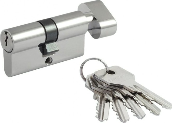 Личинка замка НОРА-М STD Al ЛВ-60 (30-30) с вертушкой "Хром" [16554]