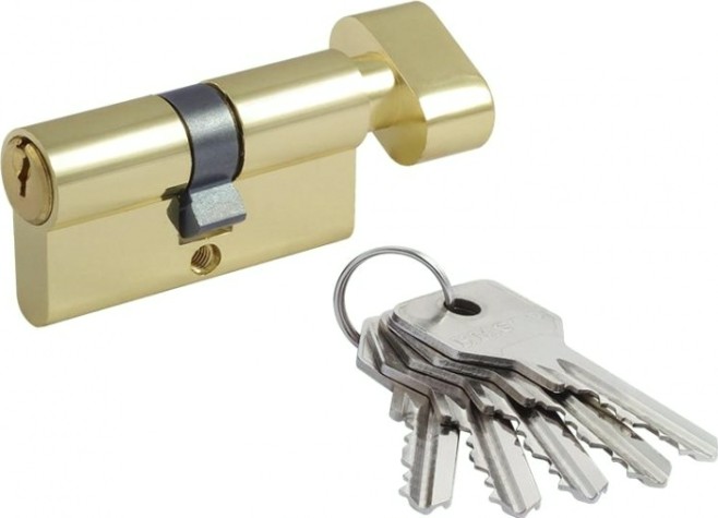 Личинка замка НОРА-М STD Al ЛВ-60 (30-30) с вертушкой "Золото" [16553]