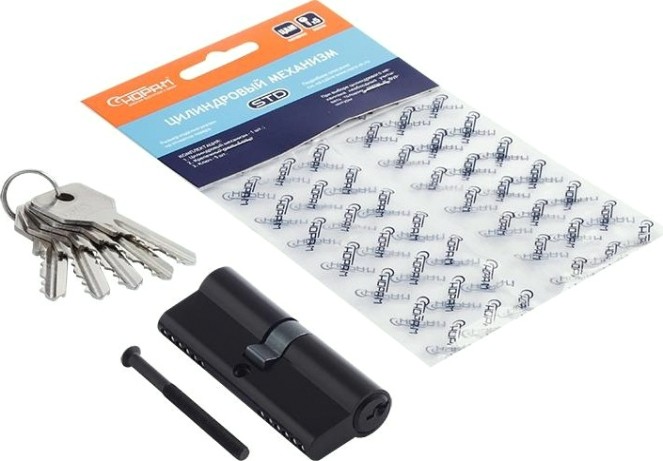 Личинка замка НОРА-М STD Z Л-80 (40-40) "Черная" [19010]