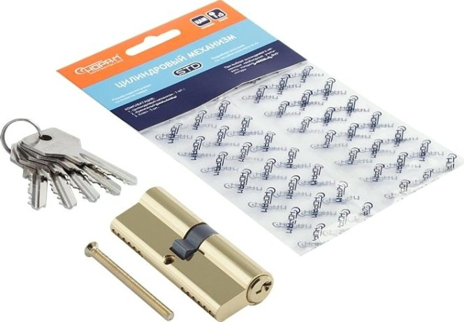 Личинка замка НОРА-М STD Z Л-80 (40-40) "Золото" [15282]