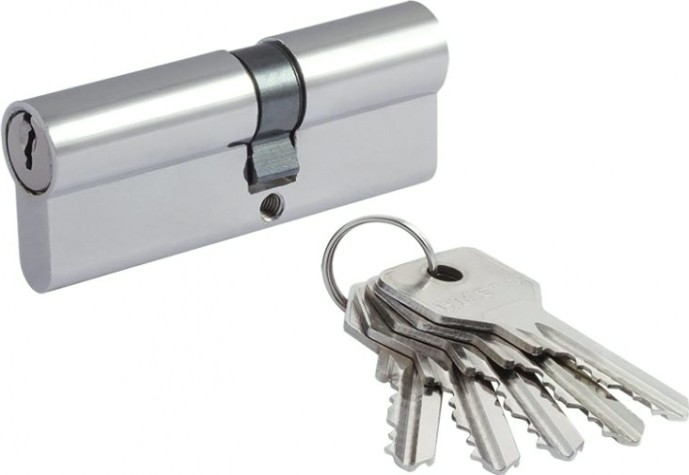 Личинка замка НОРА-М STD Z Л-80 (45-35) ассиметр. "Хром" [15332]