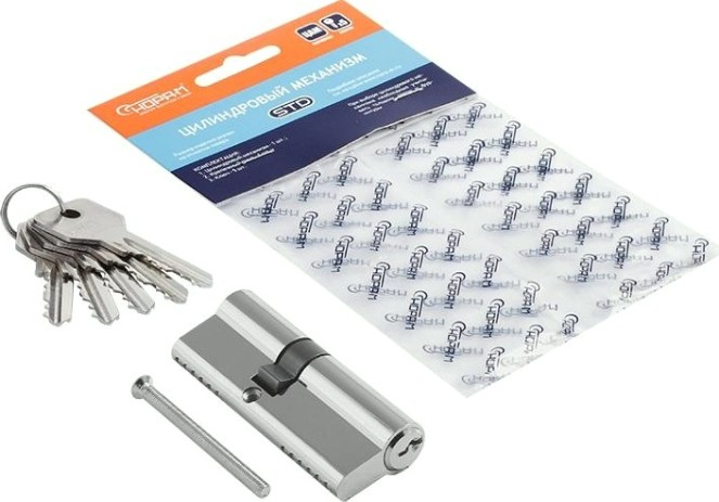 Личинка замка НОРА-М STD Z Л-80 (45-35) ассиметр. "Хром" [15332]