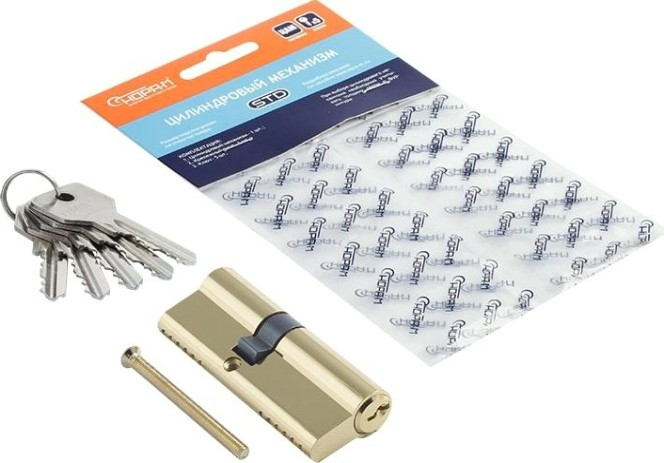 Личинка замка НОРА-М STD Z Л-80 (45-35) ассиметр. "Золото" [15331]