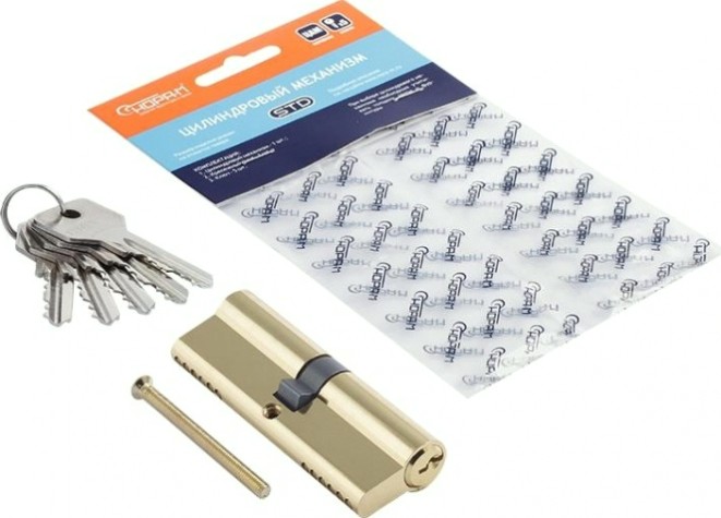 Личинка замка НОРА-М STD Z Л-90 (45-45) "Золото" [15333]