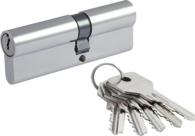 Личинка замка НОРА-М STD Z Л-90 (50-40) ассиметр. "Хром" [15423]