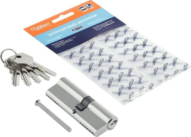 Личинка замка НОРА-М STD Z Л-90 (50-40) ассиметр. "Хром" [15423]