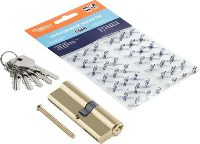 Личинка замка НОРА-М STD Z Л-90 (50-40) ассиметр. "Золото" [15422]