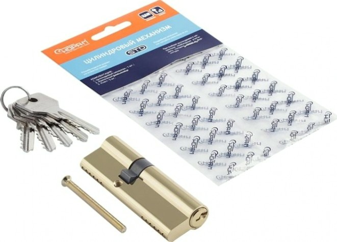 Личинка замка НОРА-М STD Z Л-90 (55-35) ассиметр. "Золото" [15284]