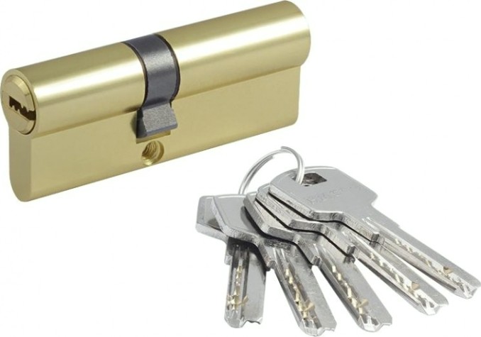 Личинка замка НОРА-М STD Z ЛП-80 (45-35) ассиметр. "Золото" [18416]