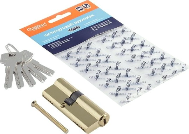 Личинка замка НОРА-М STD Z ЛП-80 (45-35) ассиметр. "Золото" [18416]