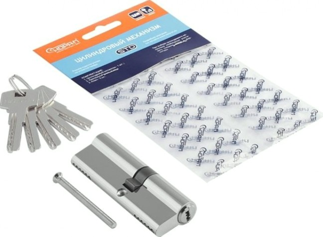 Личинка замка НОРА-М STD Z ЛП-90 (50-40) ассиметр. "Хром" [18419]