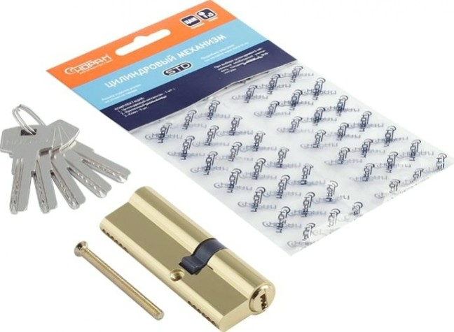 Личинка замка НОРА-М STD Z ЛП-90 (55-35) ассиметр. "Золото" [16564]