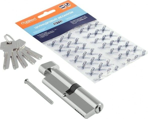 Личинка замка НОРА-М STD Z ЛПВ-100 (50-50) с вертушкой "Хром" [18723]