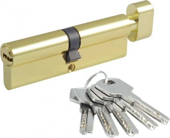 Личинка замка НОРА-М STD Z ЛПВ-100 (50-50) с вертушкой "Золото" [18427]