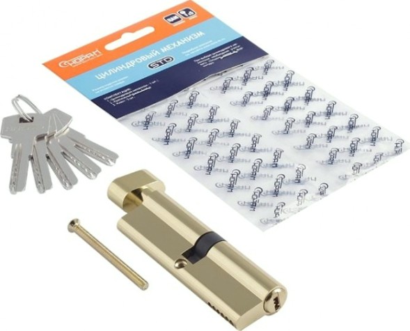 Личинка замка НОРА-М STD Z ЛПВ-100 (50-50) с вертушкой "Золото" [18427]