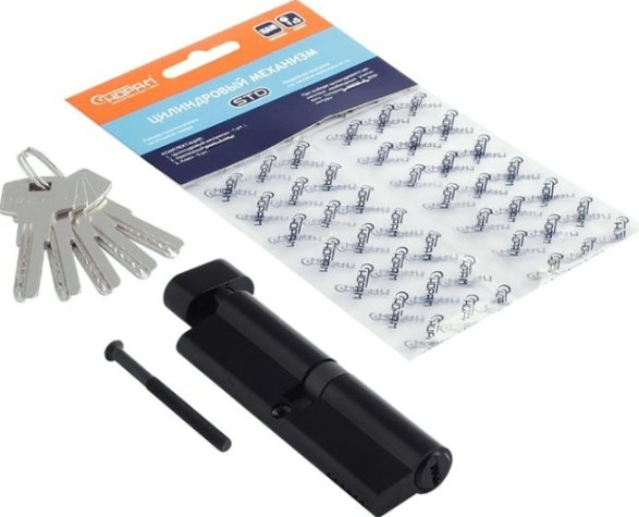 Личинка замка НОРА-М STD Z ЛПВ-110 (55-55) с вертушкой "Черная" [19111]