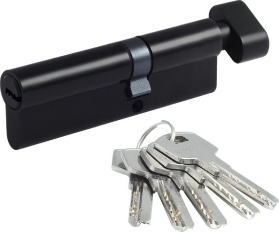 Личинка замка НОРА-М STD Z ЛПВ-110 (60-50в) асимметр. с вертушкой "Черная" [19113]