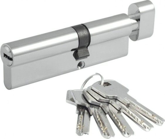 Личинка замка НОРА-М STD Z ЛПВ-110 (60-50в) асимметр. с вертушкой "Хром" [19112]