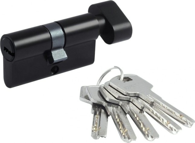 Личинка замка НОРА-М STD Z ЛПВ-60 (30-30) с вертушкой "Черная" [18969]