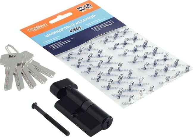 Личинка замка НОРА-М STD Z ЛПВ-60 (30-30) с вертушкой "Черная" [18969]