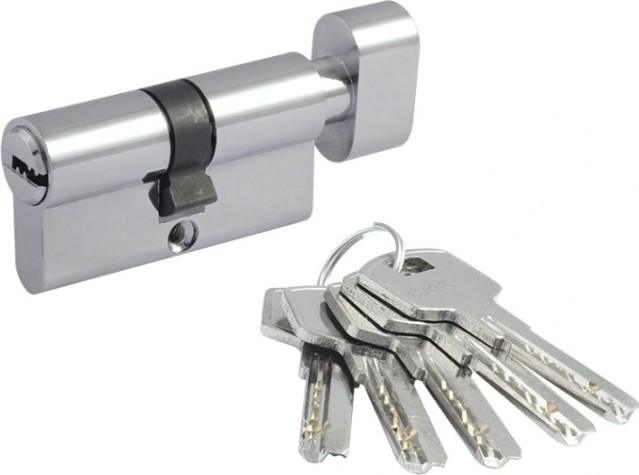 Личинка замка НОРА-М STD Z ЛПВ-60 (30-30) с вертушкой "Хром" [16103]