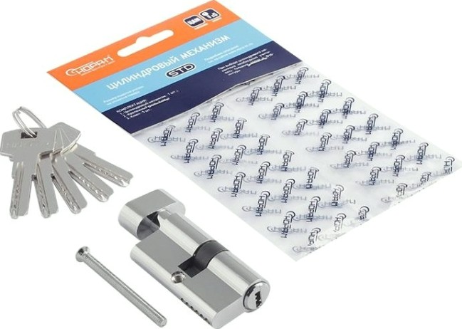 Личинка замка НОРА-М STD Z ЛПВ-60 (30-30) с вертушкой "Хром" [16103]