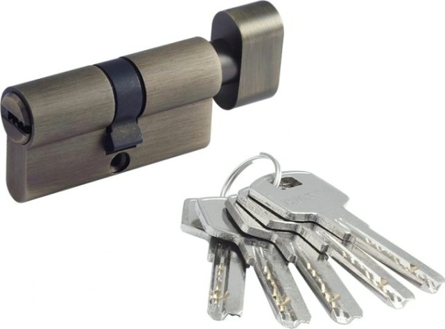 Личинка замка НОРА-М STD Z ЛПВ-60 (30-30) с вертушкой "Старая бронза" [18667]