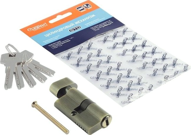 Личинка замка НОРА-М STD Z ЛПВ-60 (30-30) с вертушкой "Старая бронза" [18667]