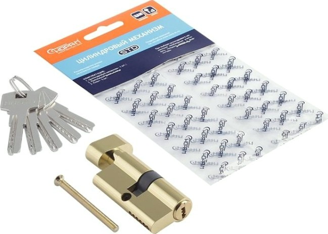 Личинка замка НОРА-М STD Z ЛПВ-60 (30-30) с вертушкой "Золото" [16102]