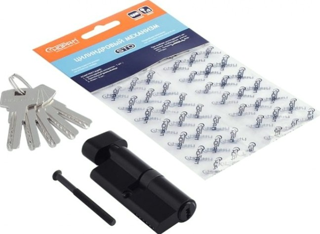 Личинка замка НОРА-М STD Z ЛПВ-70 (35-35) с вертушкой "Черная" [18970]