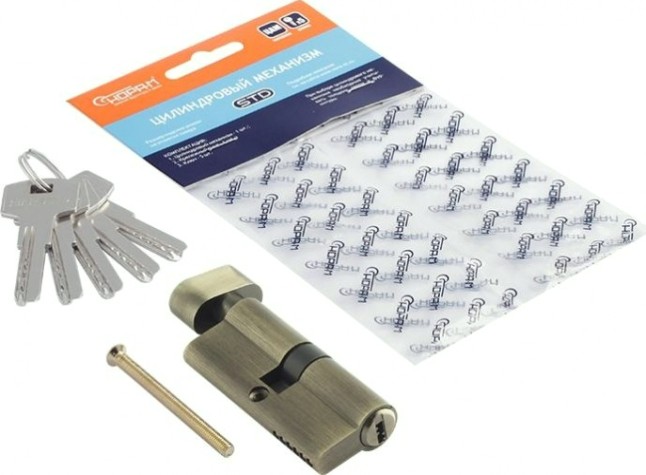 Личинка замка НОРА-М STD Z ЛПВ-70 (35-35) с вертушкой "Старая бронза" [18669]