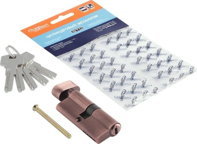 Личинка замка НОРА-М STD Z ЛПВ-70 (35-35) с вертушкой "Старая медь" [18670]