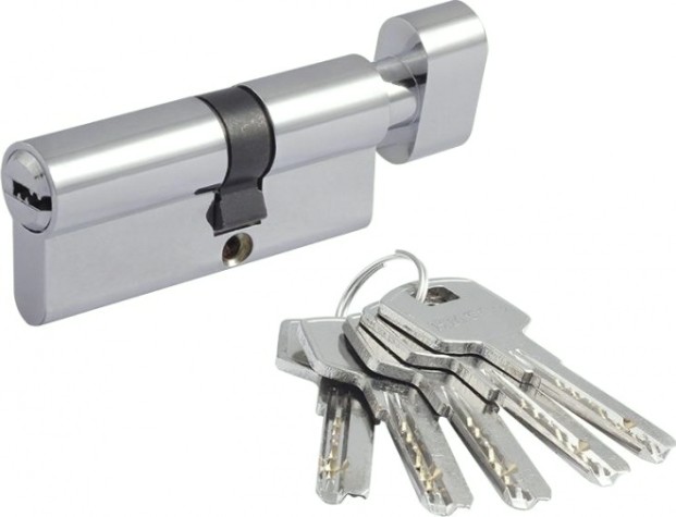 Личинка замка НОРА-М STD Z ЛПВ-70 (40-30в) асимметр. с вертушкой "Хром" [18421]