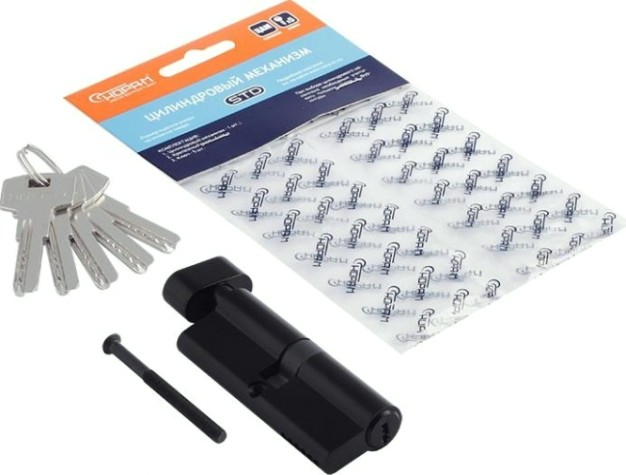 Личинка замка НОРА-М STD Z ЛПВ-80 (40-40) с вертушкой "Черная" [18903]