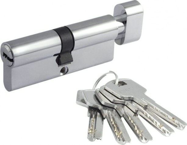 Личинка замка НОРА-М STD Z ЛПВ-80 (40-40) с вертушкой "Хром" [15550]