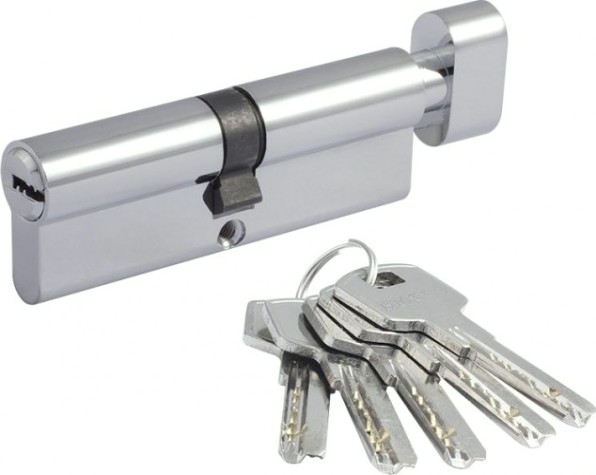 Личинка замка НОРА-М STD Z ЛПВ-90 (45-45) с вертушкой "Хром" [15551]